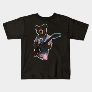 Bear Playing Guitar Kids T-Shirt